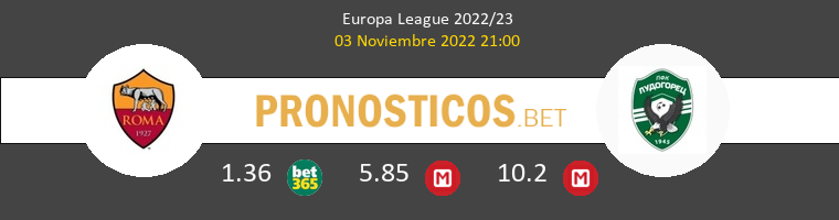 Roma vs Ludogorets Pronostico (3 Nov 2022) 1