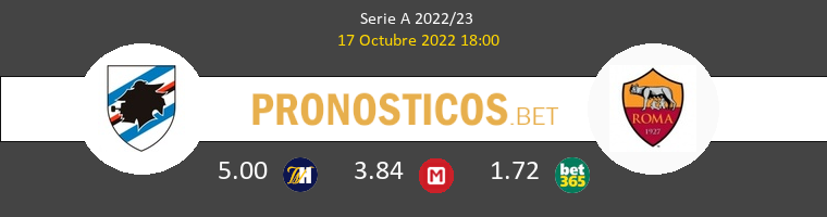 Sampdoria vs Roma Pronostico (17 Oct 2022) 1