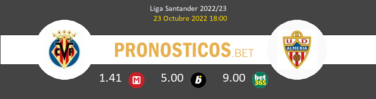 Villarreal vs Almería Pronostico (23 Oct 2022) 1