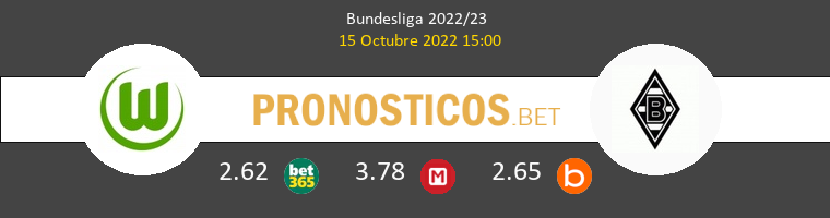 Wolfsburgo vs B. Mönchengladbach Pronostico (15 Oct 2022) 1