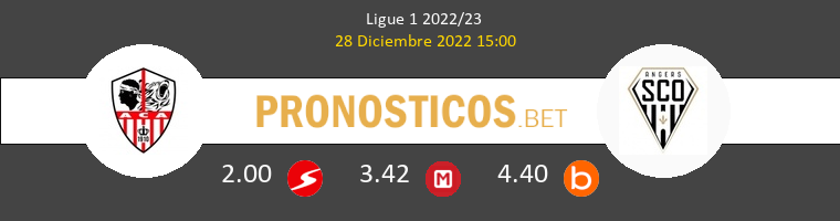 Ajaccio vs Angers SCO Pronostico (28 Dic 2022) 1