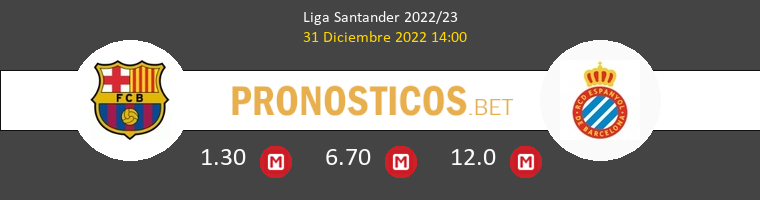 Barcelona vs Espanyol Pronostico (31 Dic 2022) 1