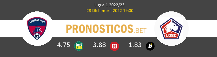 Clermont vs Lille Pronostico (28 Dic 2022) 1