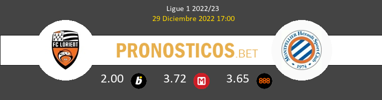 Lorient vs Montpellier Pronostico (29 Dic 2022) 1