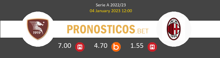 Salernitana vs Milan Pronostico (4 Ene 2023) 1