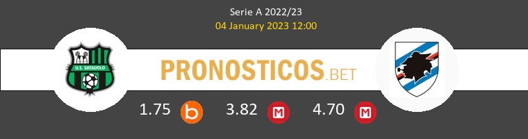 Sassuolo vs Sampdoria Pronostico (4 Ene 2023) 1