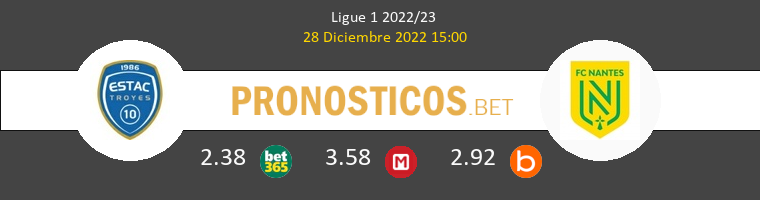Troyes vs Nantes Pronostico (28 Dic 2022) 1