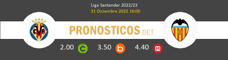 Villarreal vs Valencia Pronostico (31 Dic 2022) 1