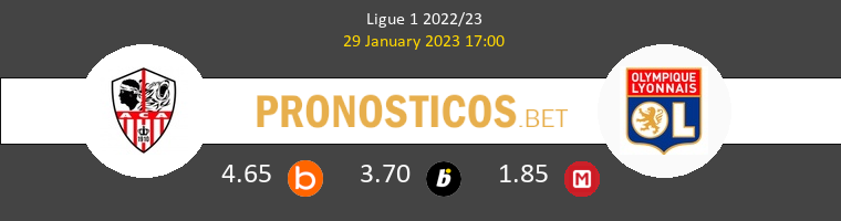 Ajaccio vs Lyon Pronostico (29 Ene 2023) 1