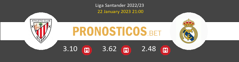 Athletic de Bilbao vs Real Madrid Pronostico (22 Ene 2023) 1