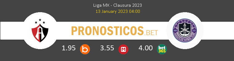 Atlas Guadalajara vs Mazatlán Pronostico (13 Ene 2023) 1