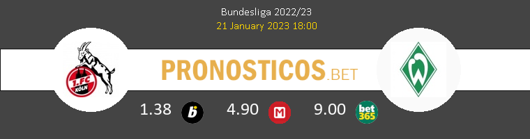 Colonia vs Werder Bremen Pronostico (21 Ene 2023) 1