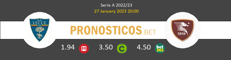 Lecce vs Salernitana Pronostico (27 Ene 2023) 1