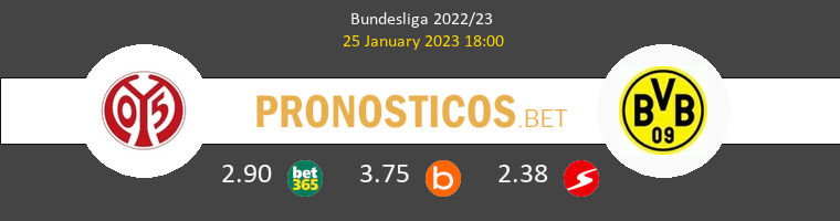 Mainz 05 vs Borussia Pronostico (25 Ene 2023) 1