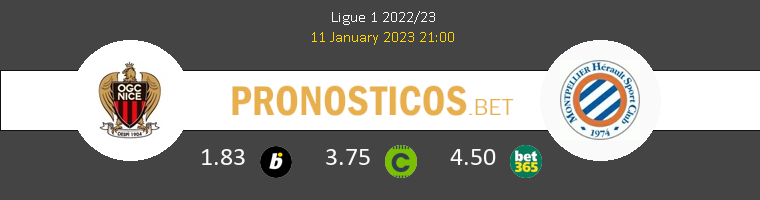 Nice vs Montpellier Pronostico (11 Ene 2023) 1
