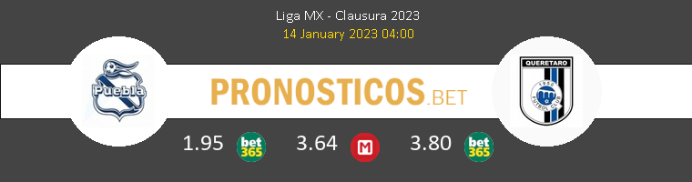 Puebla vs Querétaro Pronostico (14 Ene 2023) 1
