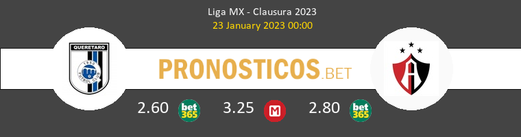 Querétaro vs Atlas Guadalajara Pronostico (23 Ene 2023) 1