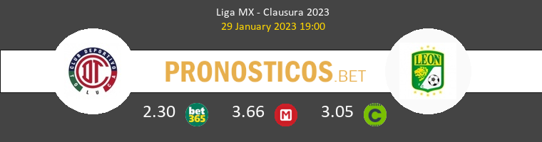 Toluca vs León Pronostico (29 Ene 2023) 1