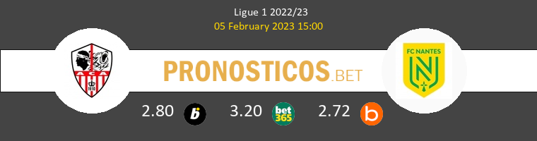 Ajaccio vs Nantes Pronostico (5 Feb 2023) 1