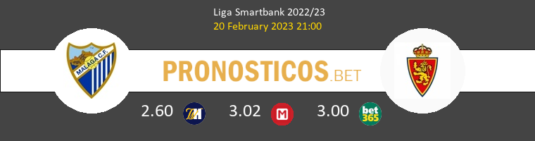 Málaga vs Zaragoza Pronostico (20 Feb 2023) 1