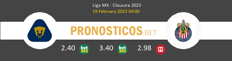 Pumas UNAM vs Chivas Guadalajara Pronostico (19 Feb 2023) 1
