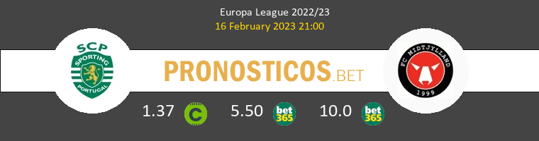 Sporting CP vs Midtjylland Pronostico (16 Feb 2023) 1