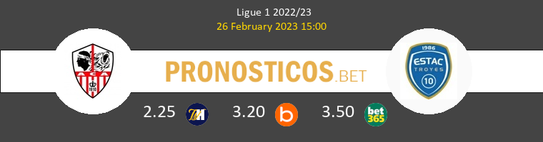 Ajaccio vs Troyes Pronostico (26 Feb 2023) 1