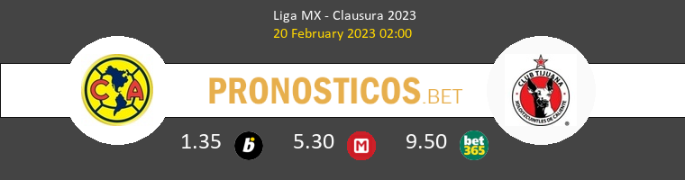 América vs Tijuana Pronostico (20 Feb 2023) 1