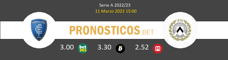 Empoli vs Udinese Pronostico (11 Mar 2023) 1