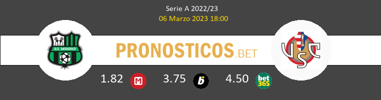Sassuolo vs Cremonese Pronostico (6 Mar 2023) 1