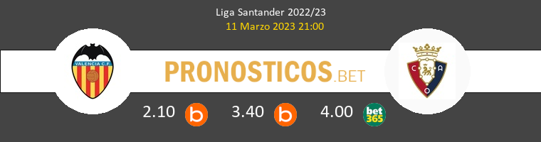 Valencia vs Osasuna Pronostico (11 Mar 2023) 1