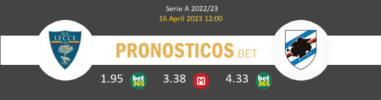 Lecce vs Sampdoria Pronostico (16 Abr 2023) 1