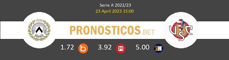 Udinese vs Cremonese Pronostico (23 Abr 2023) 1
