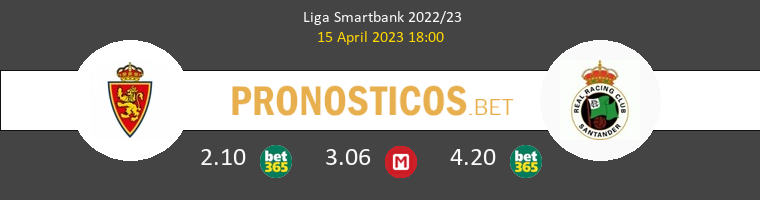 Zaragoza vs Racing de Santander Pronostico (15 Abr 2023) 1