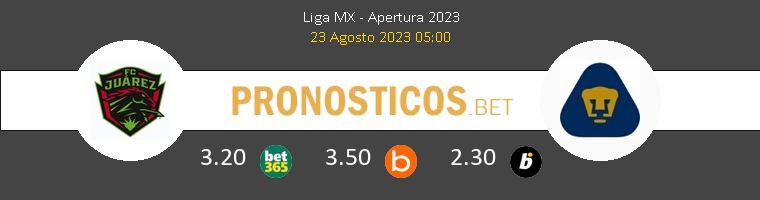 FC Juárez vs Pumas UNAM Pronostico (23 Ago 2023) 1