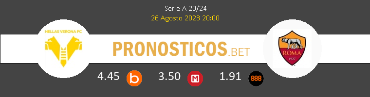 Hellas Verona vs Roma Pronostico (26 Ago 2023) 1