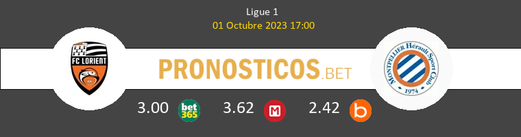 Lorient vs Montpellier Pronostico (1 Oct 2023) 1