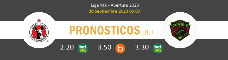 Tijuana vs FC Juárez Pronostico (30 Sep 2023) 1