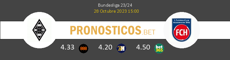 B. Mönchengladbach vs Heidenheim Pronostico (28 Oct 2023) 1