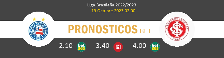 Bahía vs Internacional Pronostico (19 Oct 2023) 1