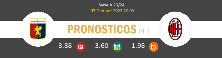 Genova vs AC Milan Pronostico (7 Oct 2023) 1