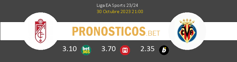 Granada vs Villarreal Pronostico (30 Oct 2023) 1