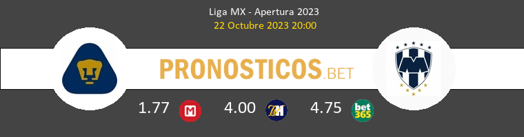 Pumas UNAM vs Monterrey Pronostico (22 Oct 2023) 1