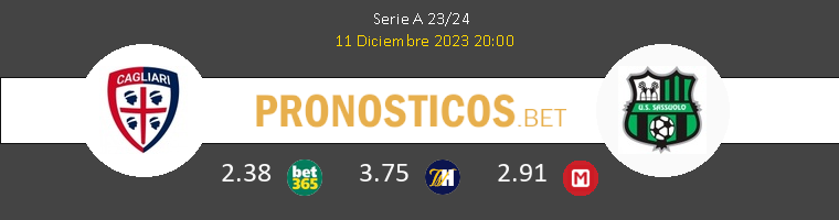 Cagliari vs Sassuolo Pronostico (11 Dic 2023) 1