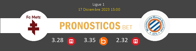 Metz vs Montpellier Pronostico (17 Dic 2023) 1