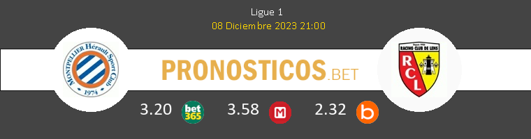 Montpellier vs Lens Pronostico (8 Dic 2023) 1