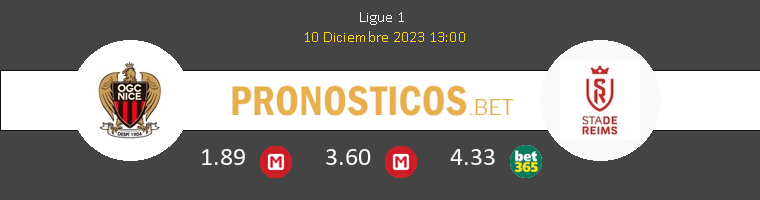 Nice vs Stade de Reims Pronostico (10 Dic 2023) 1