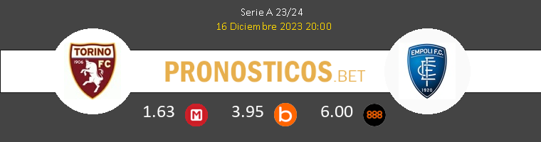 Torino vs Empoli Pronostico (16 Dic 2023) 1