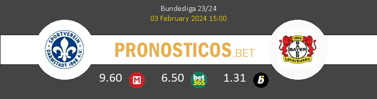Darmstadt 98 vs Leverkusen Pronostico (3 Feb 2024) 1