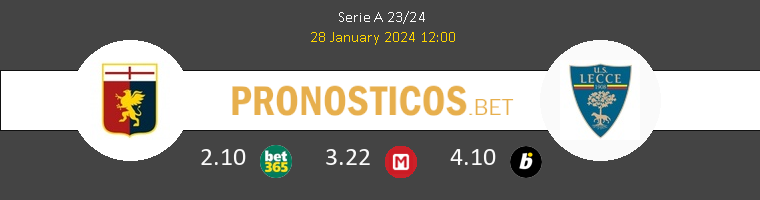 Genoa vs Lecce Pronostico (28 Ene 2024) 1